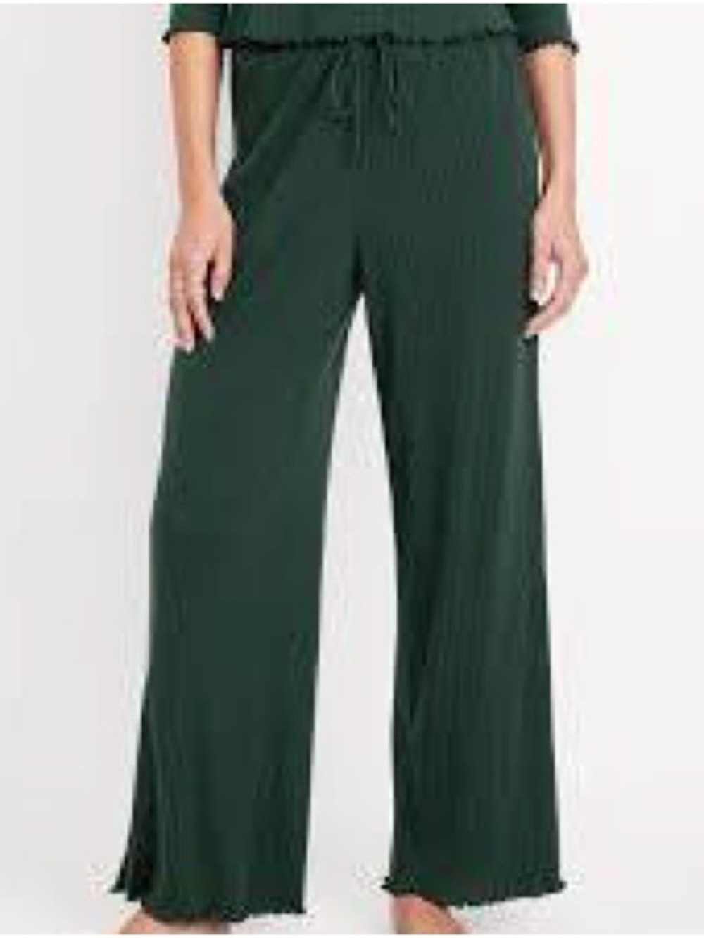 Old Navy Dark Green Ribbed Knit Pant w Drawstring Waist/Size Women’s Medium